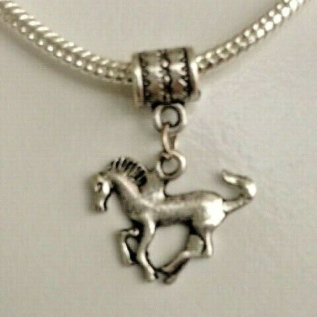 “Horse” Silver Plated Dangling Charm Bead For European Style Charm Bracelets